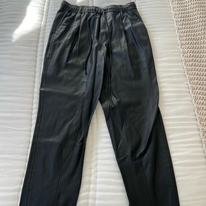 Faux leather straight leg pants